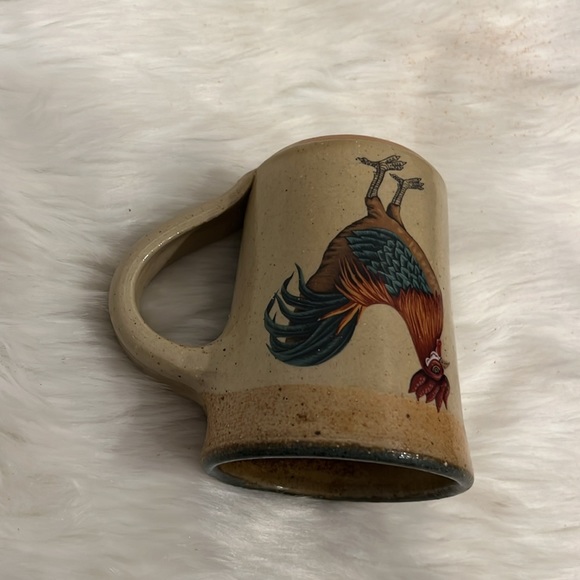 Vintage Monroe Salt Works of Maine Mug Pottery Glaze Rooster Ceramic - Picture 5 of 7